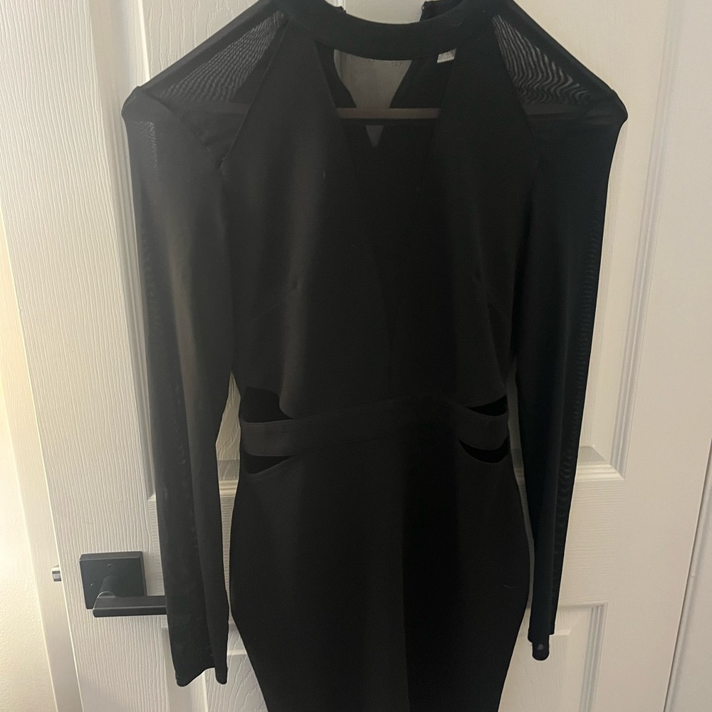 Lulu's Black Long Sleeve Dress